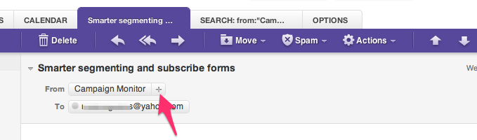 Adding sender to your contacts in yahoo mail