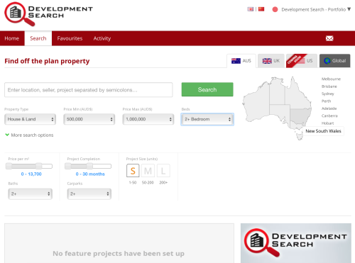 Development Search using Real Estate Investar