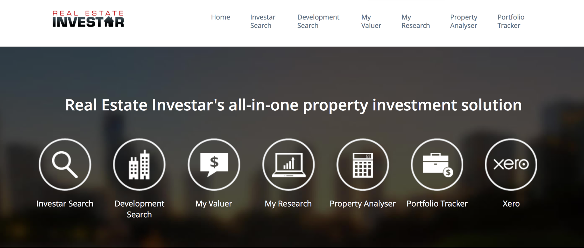 Main Screen of Real Estate Investar 
