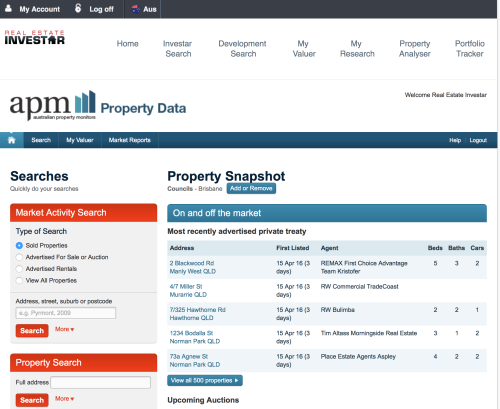 My Valuer module in Real Estate Investar