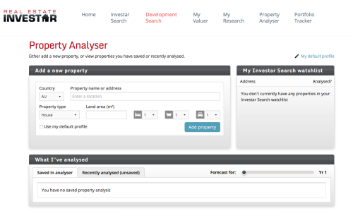 Property Analyser in Real Estate Investar