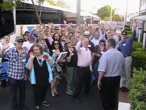 A picture showing the participants getting prepared to embarc on the brisbane property adventure bus trip