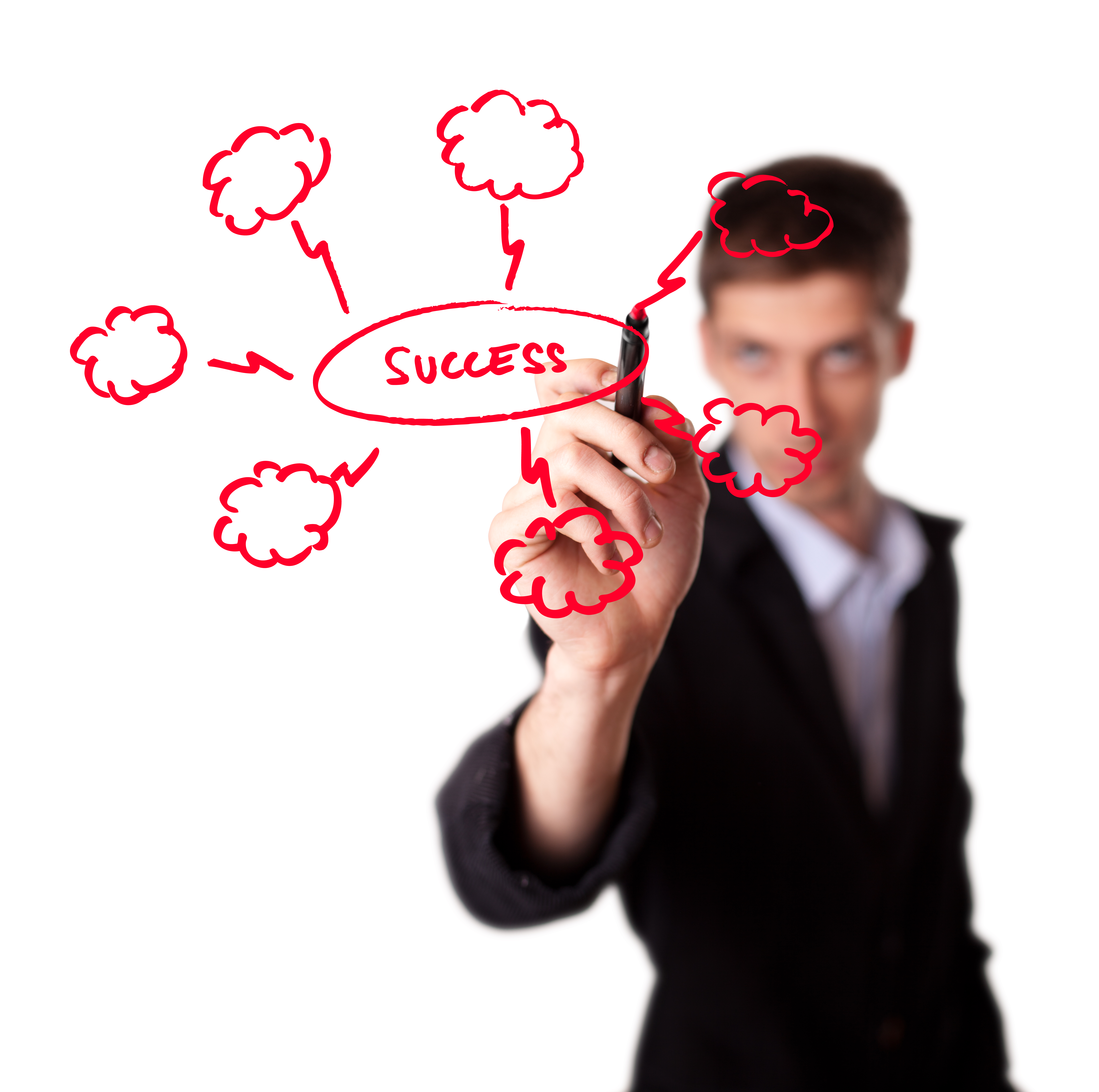 Image of a Man with a strategy plan to be successful - represents that Success is just another word for being able to Get what you want in life